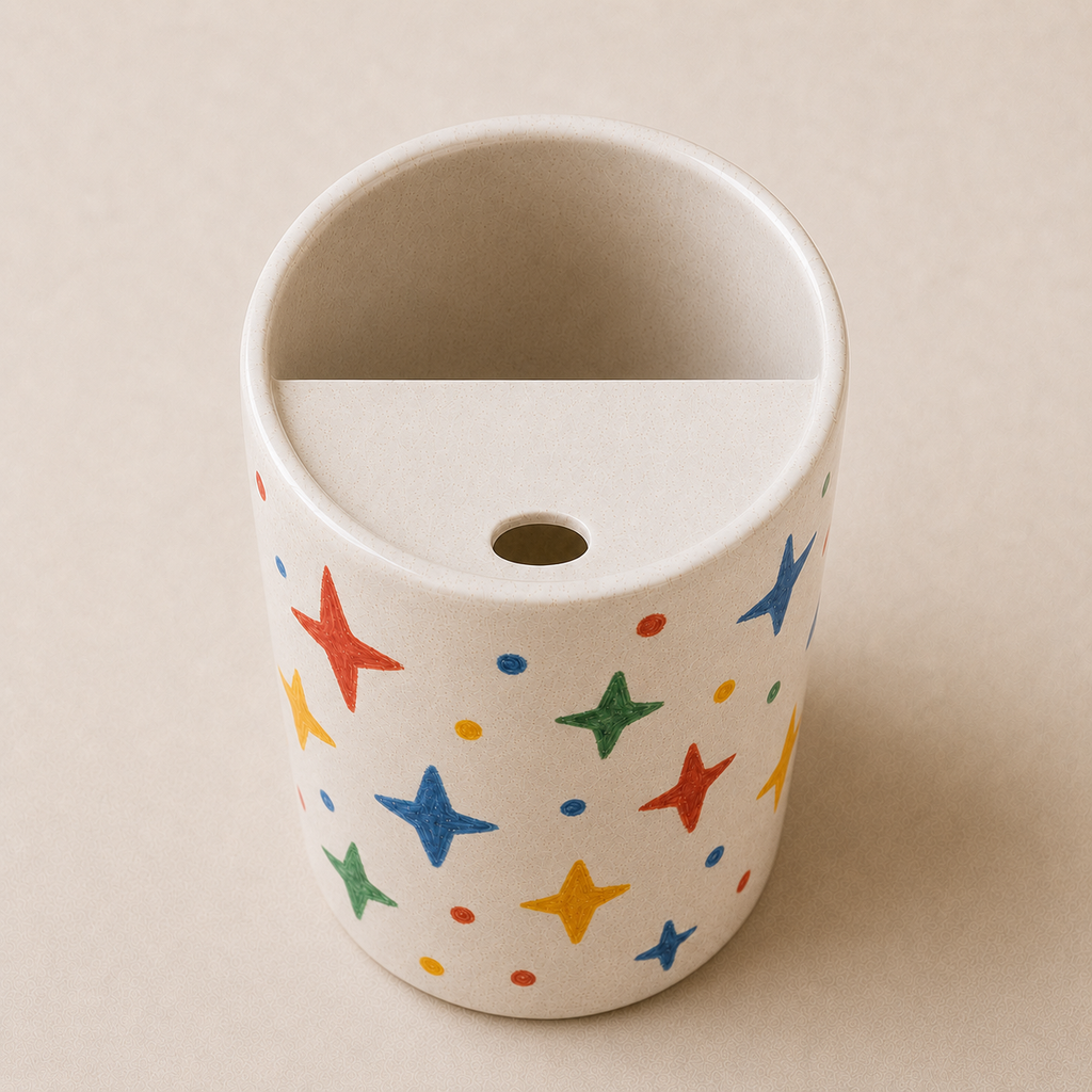 Lucky Star Confetti Ceramic Travel Mug