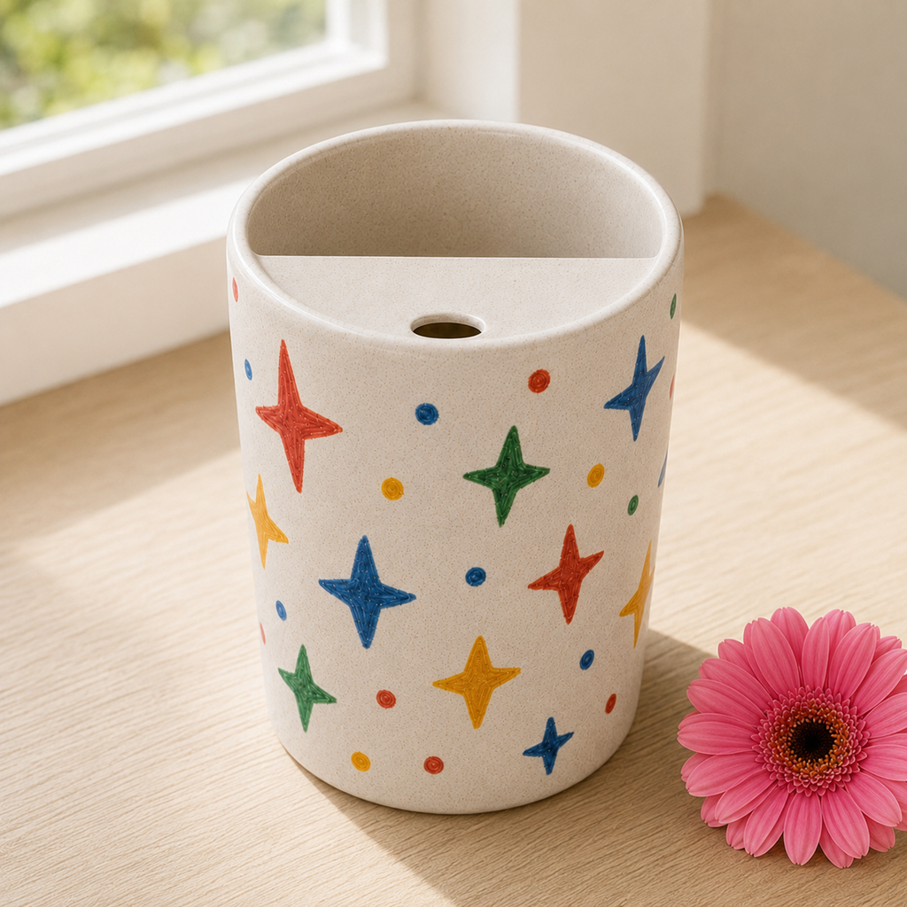 Lucky Star Confetti Ceramic Travel Mug