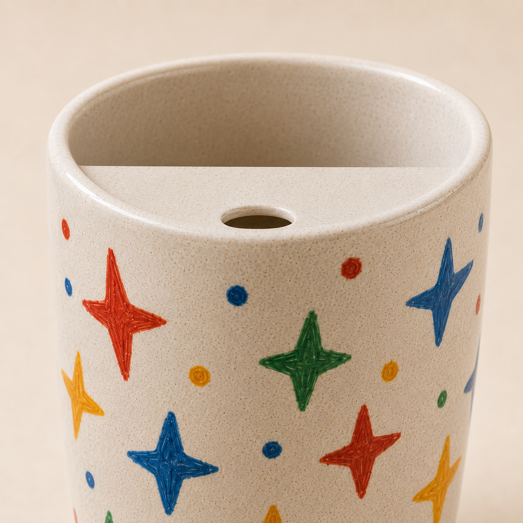Lucky Star Confetti Ceramic Travel Mug