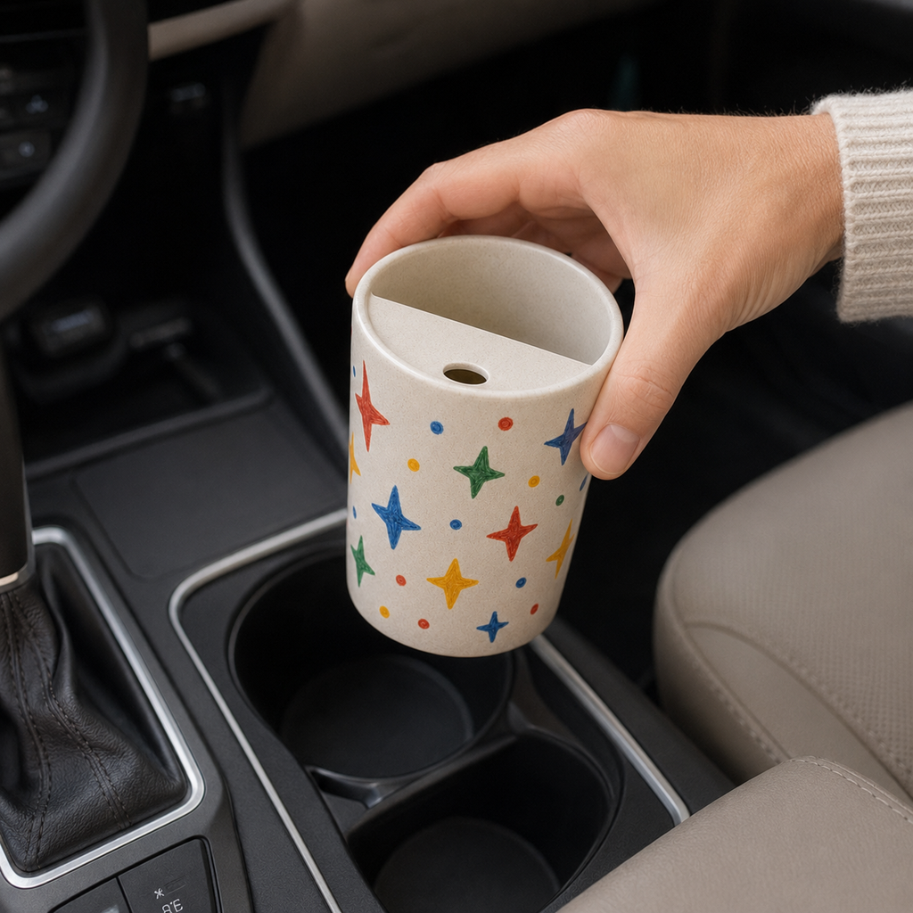 Lucky Star Confetti Ceramic Travel Mug