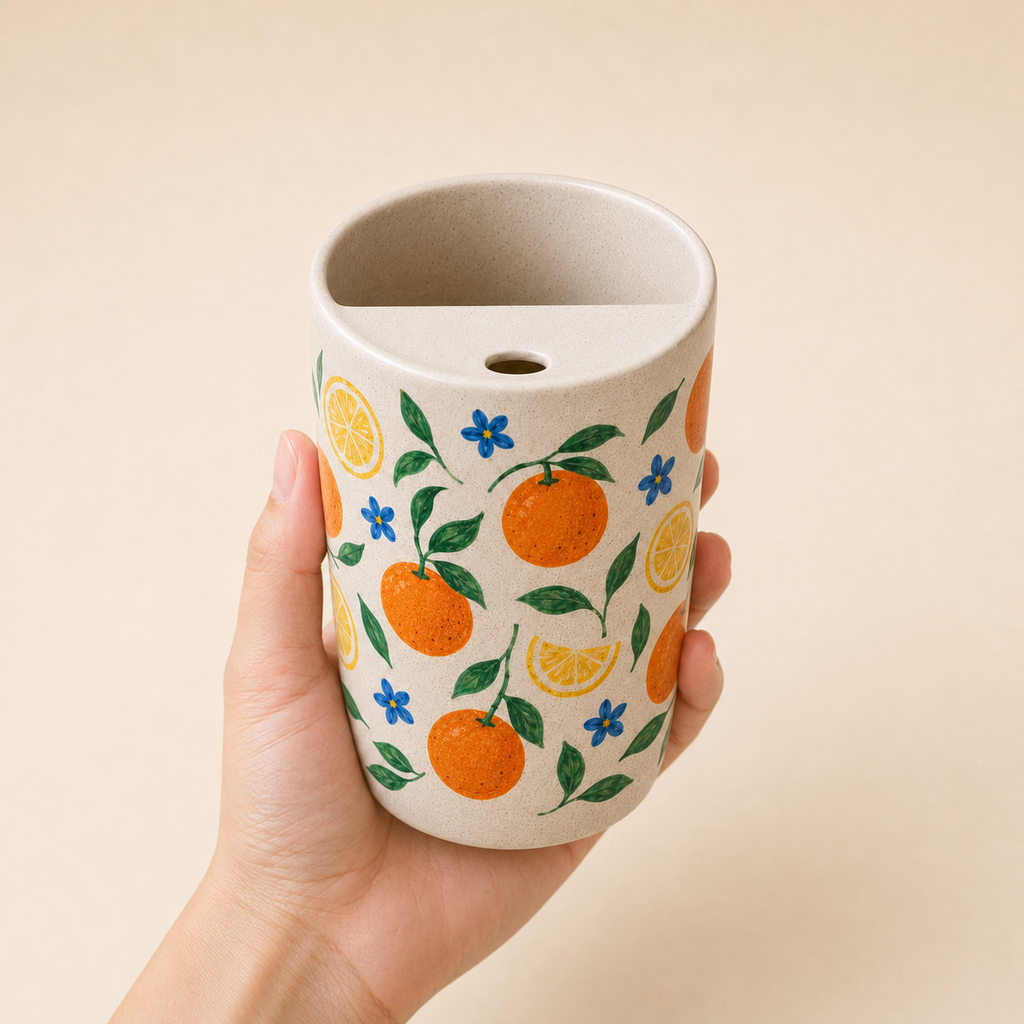 Citrus Confetti Handmade Ceramic Travel Mug