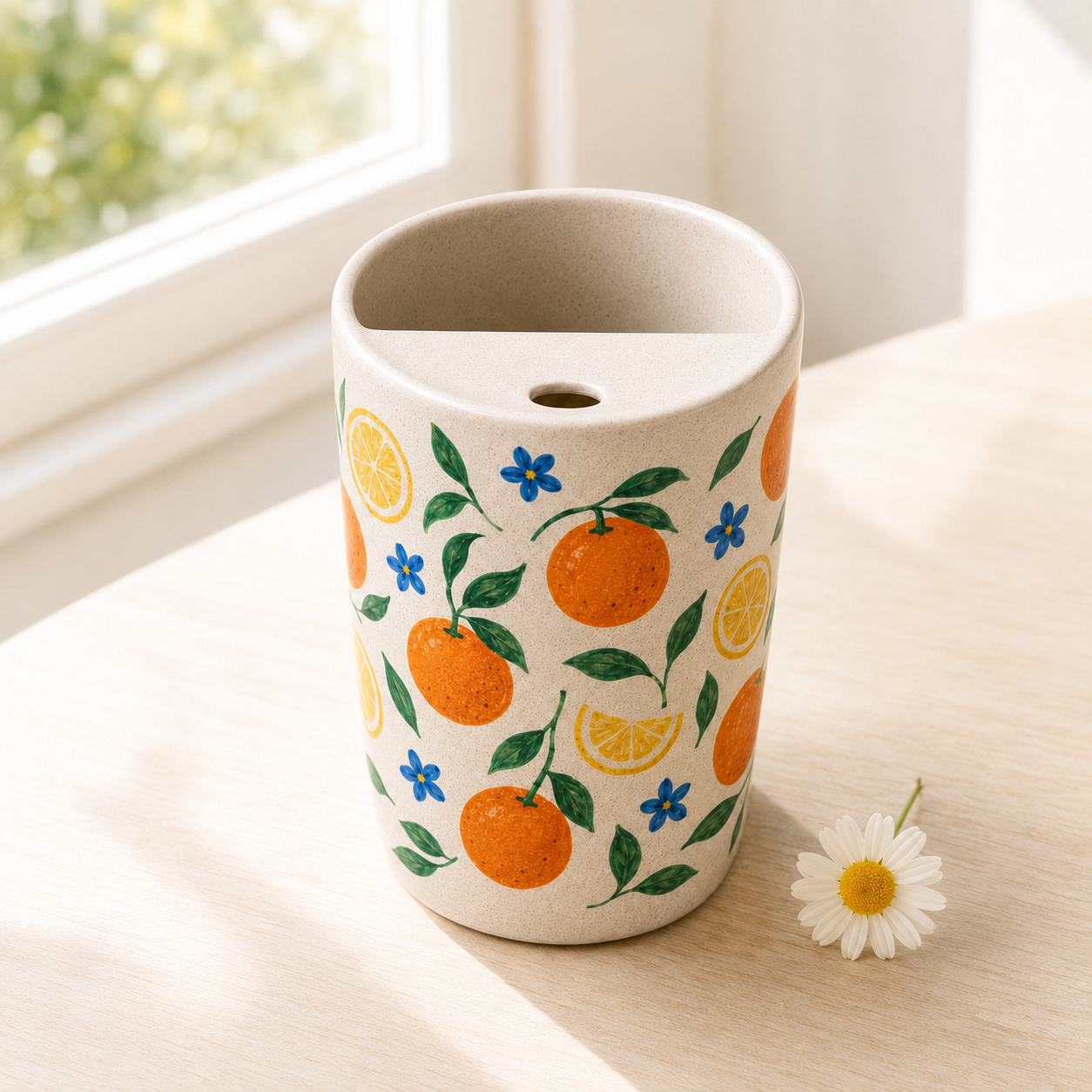 Citrus Confetti Handmade Ceramic Travel Mug
