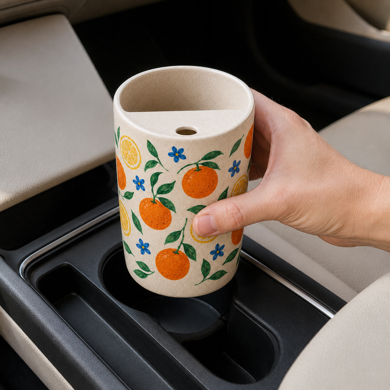 Citrus Confetti Handmade Ceramic Travel Mug
