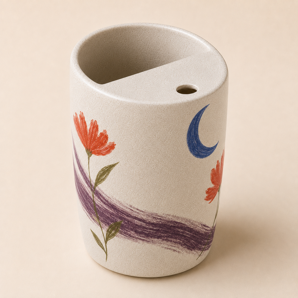 Moonlit Wildflower Handmade Ceramic Travel Mug