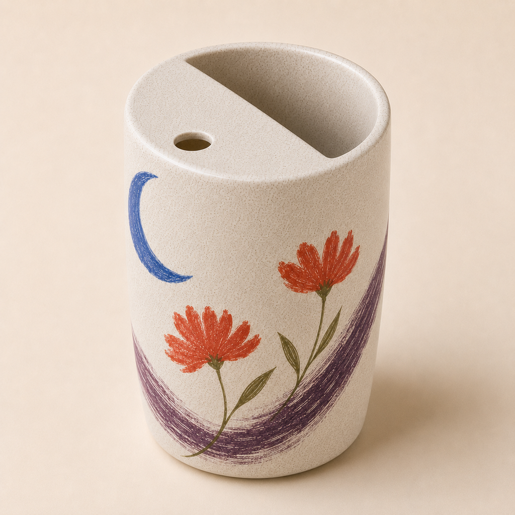Moonlit Wildflower Handmade Ceramic Travel Mug