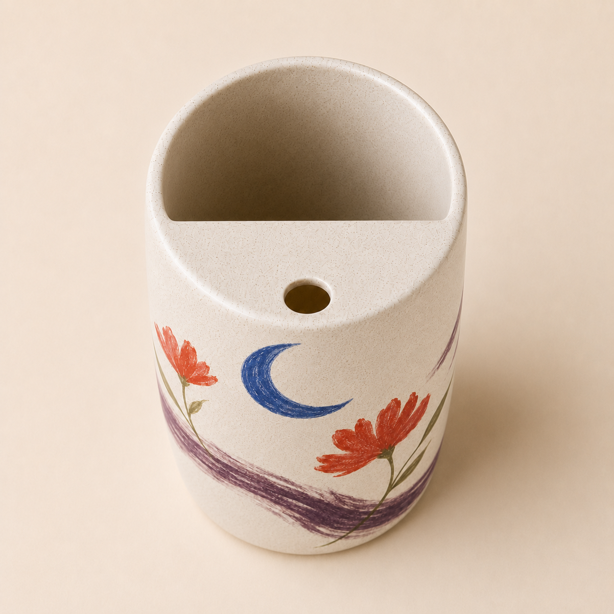Moonlit Wildflower Handmade Ceramic Travel Mug