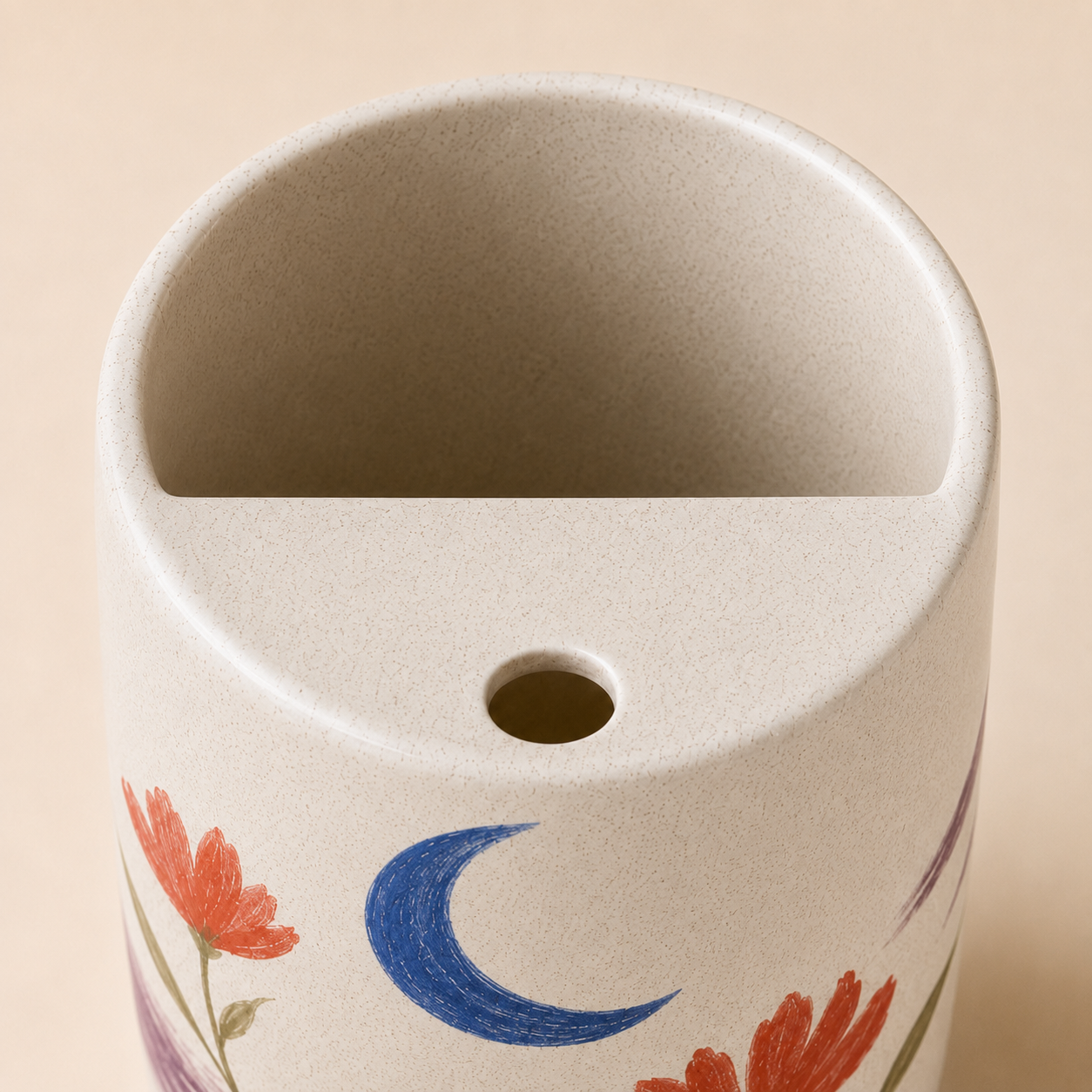 Moonlit Wildflower Handmade Ceramic Travel Mug