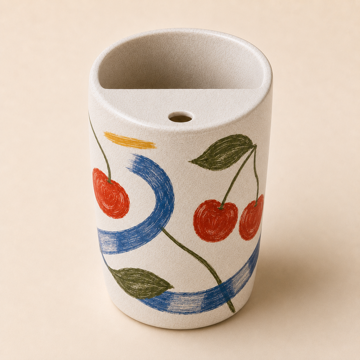 Cherry Picnic Handmade Ceramic Travel Mug