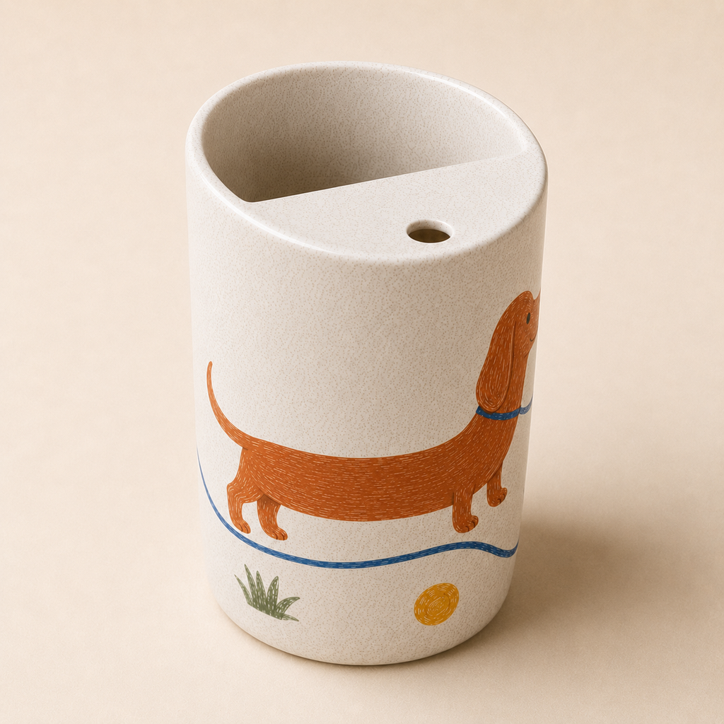 Long Walk Dachshund Handmade Ceramic Travel Mug