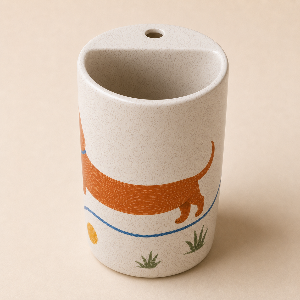 Long Walk Dachshund Handmade Ceramic Travel Mug