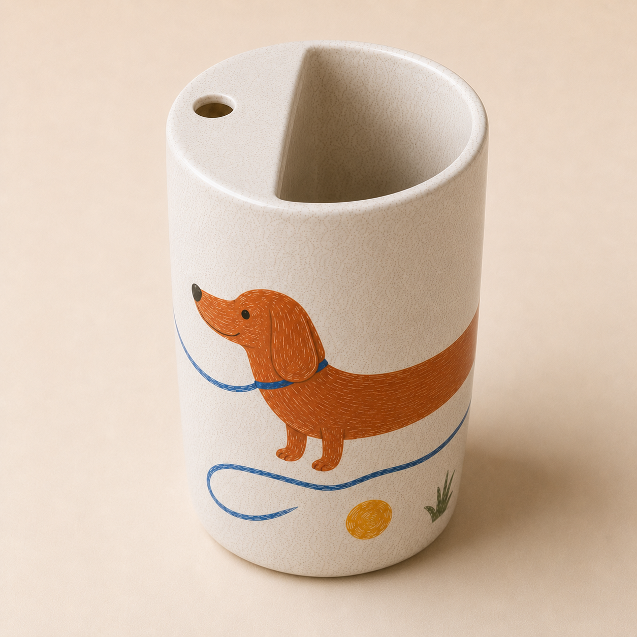 Long Walk Dachshund Handmade Ceramic Travel Mug