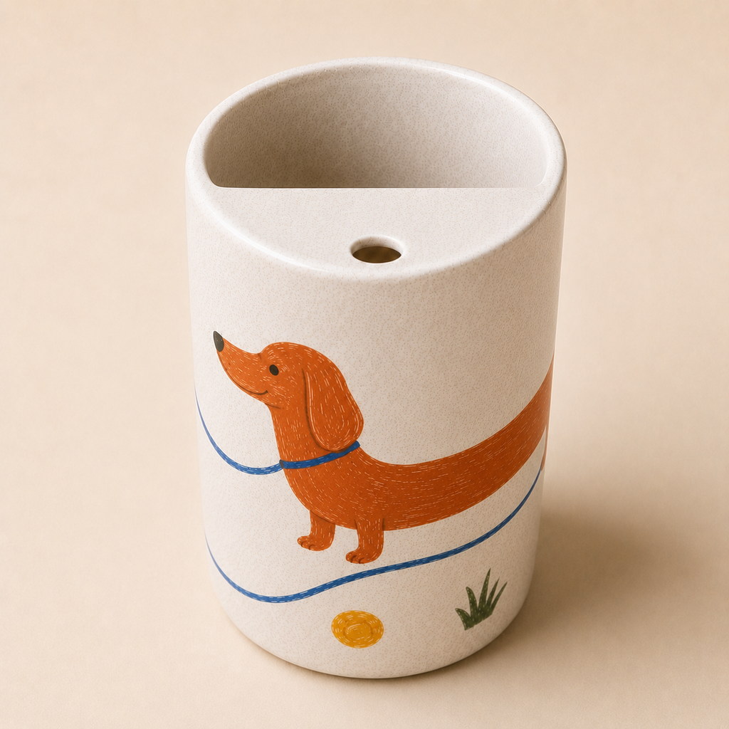 Long Walk Dachshund Handmade Ceramic Travel Mug
