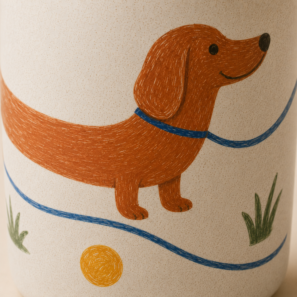 Long Walk Dachshund Handmade Ceramic Travel Mug