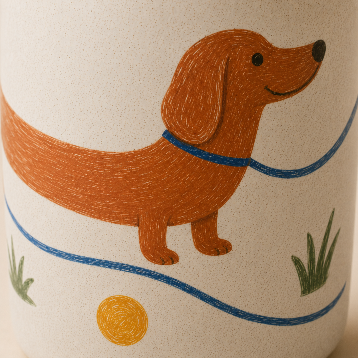 Long Walk Dachshund Handmade Ceramic Travel Mug