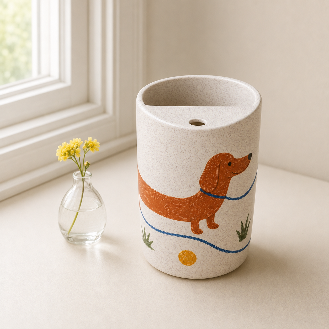 Long Walk Dachshund Handmade Ceramic Travel Mug