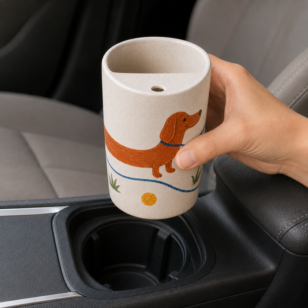 Long Walk Dachshund Handmade Ceramic Travel Mug