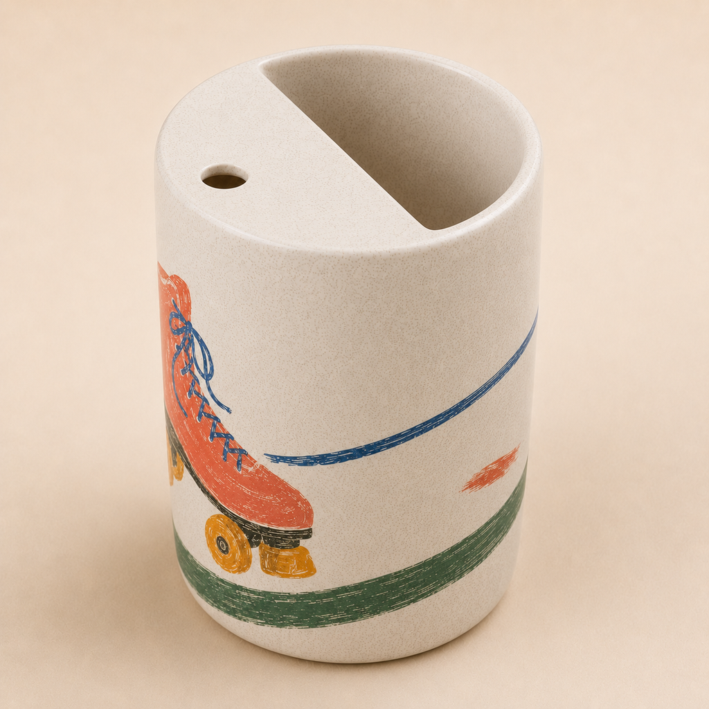 Retro Roll Handmade Ceramic Travel Mug