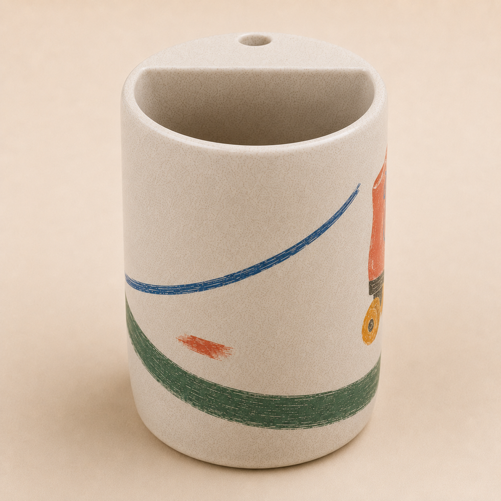 Retro Roll Handmade Ceramic Travel Mug