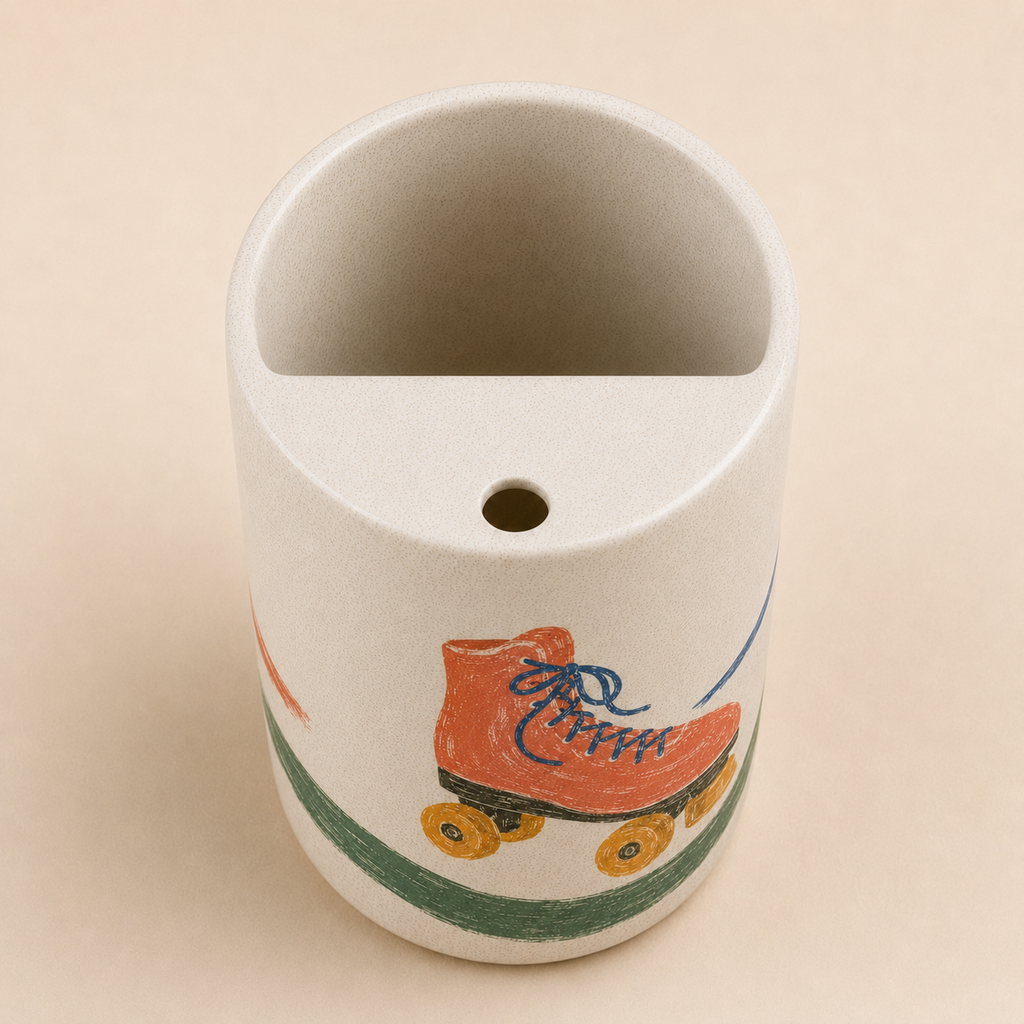 Retro Roll Handmade Ceramic Travel Mug