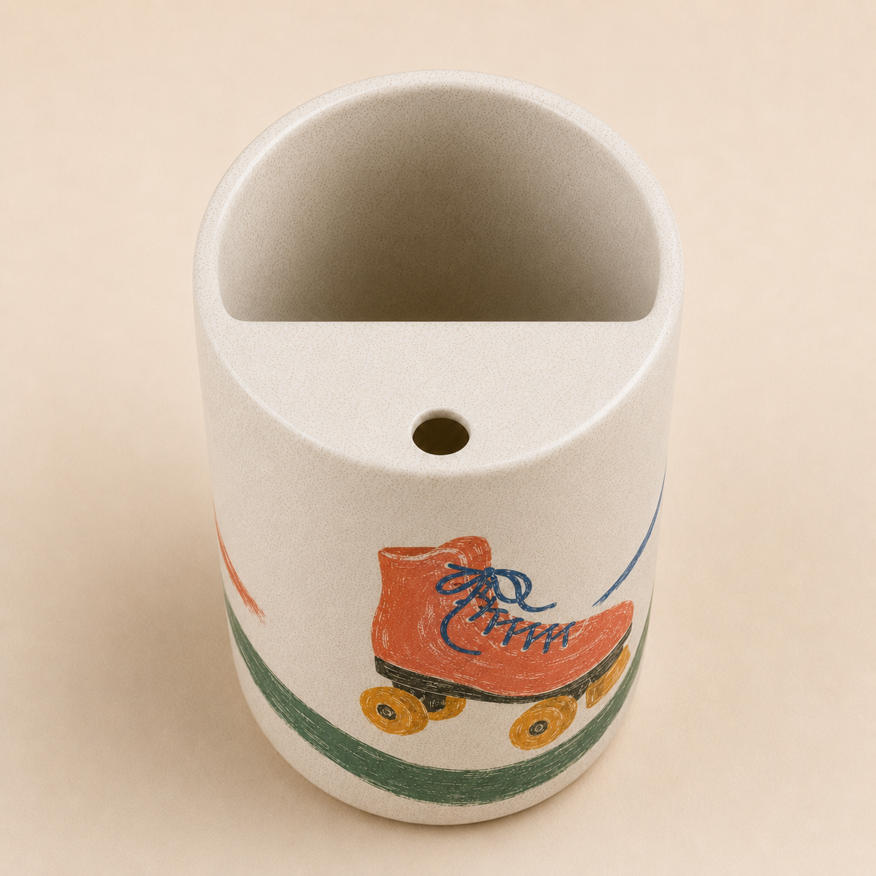 Retro Roll Handmade Ceramic Travel Mug