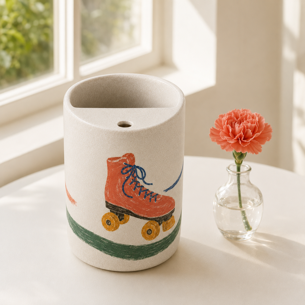 Retro Roll Handmade Ceramic Travel Mug