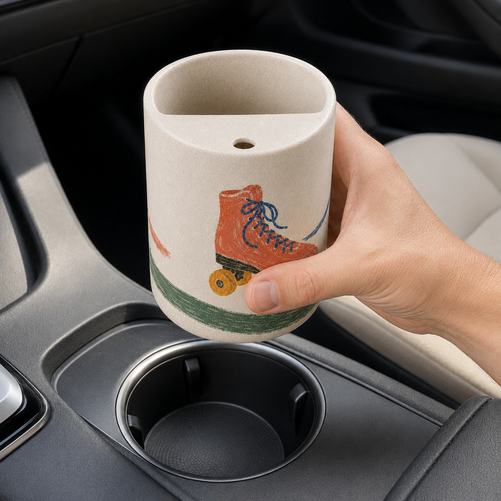 Retro Roll Handmade Ceramic Travel Mug
