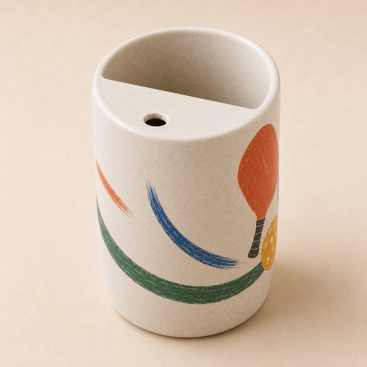 Pickleball Rally Handmade Ceramic Travel Mug