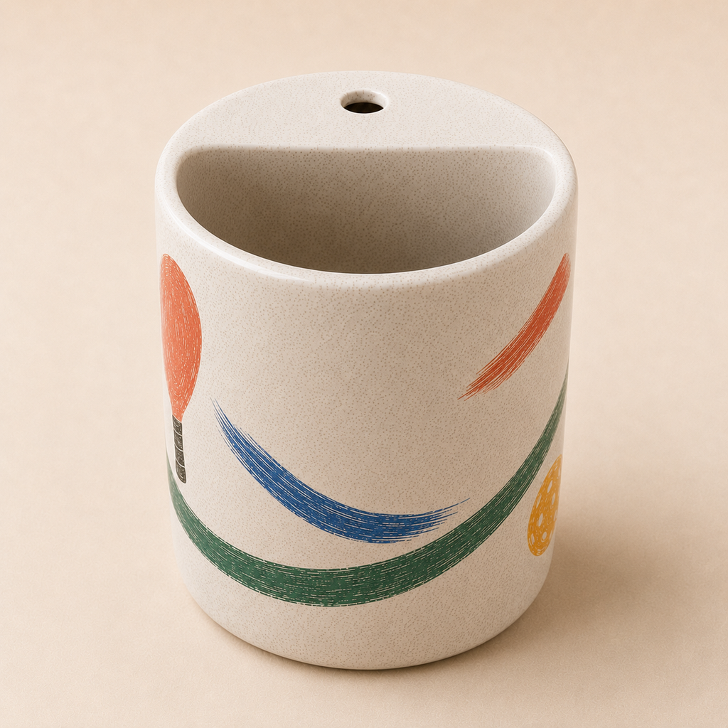 Pickleball Rally Handmade Ceramic Travel Mug