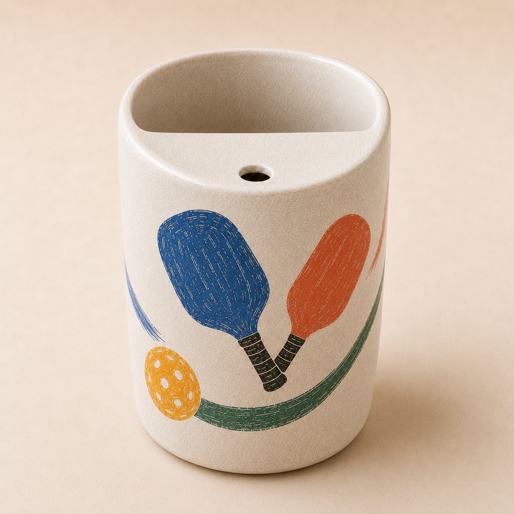 Pickleball Rally Handmade Ceramic Travel Mug