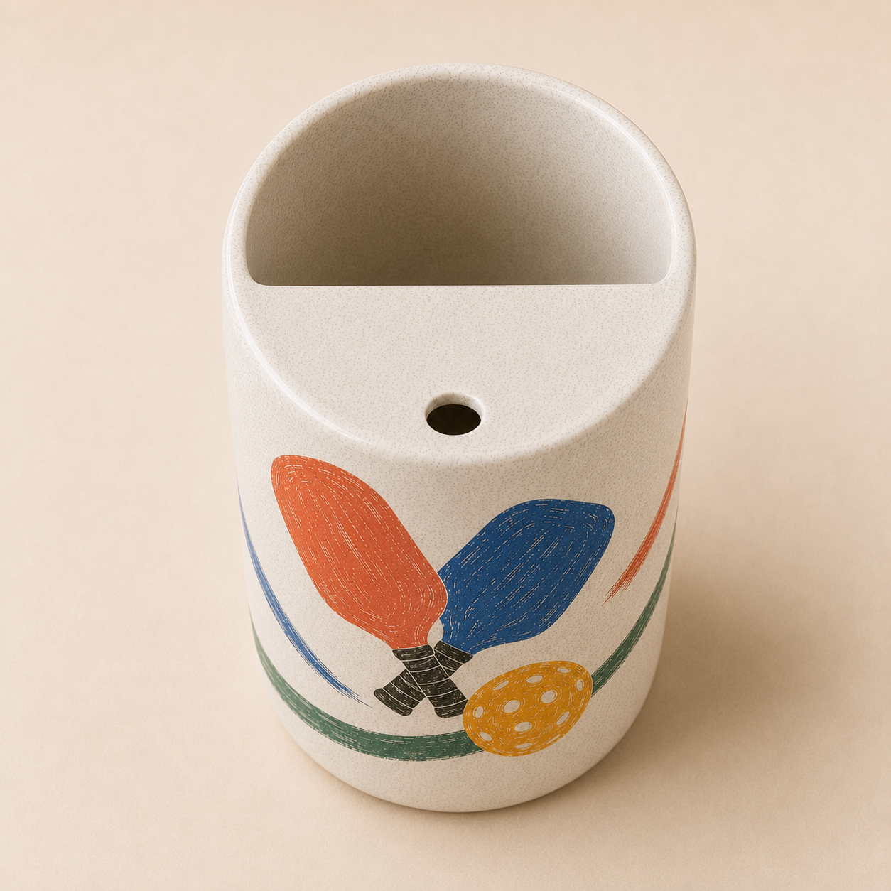 Pickleball Rally Handmade Ceramic Travel Mug