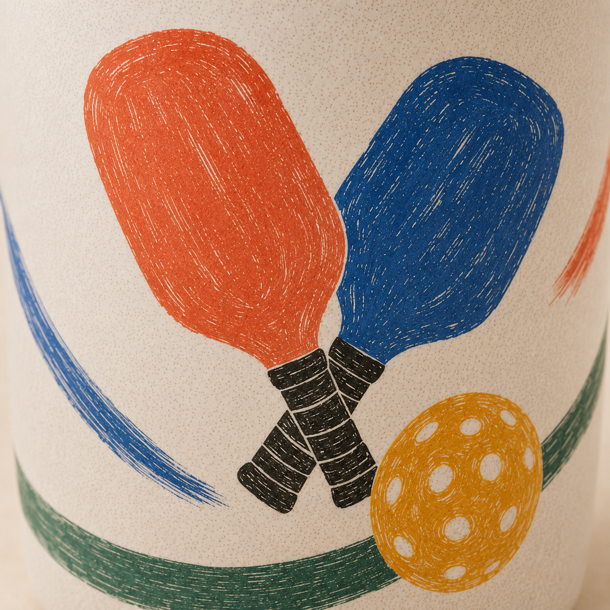 Pickleball Rally Handmade Ceramic Travel Mug