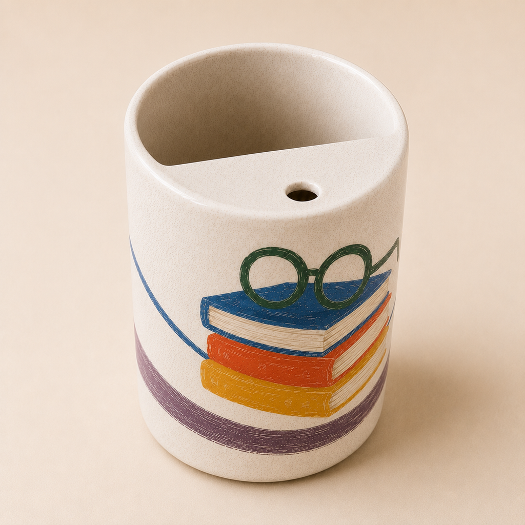 Quiet Reading Handmade Ceramic Travel Mug