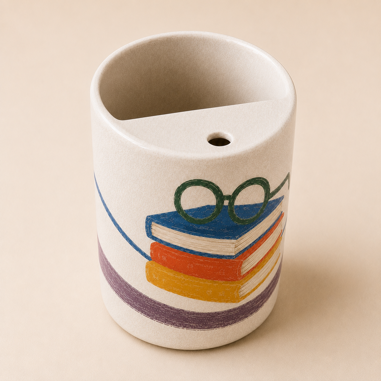 Quiet Reading Handmade Ceramic Travel Mug