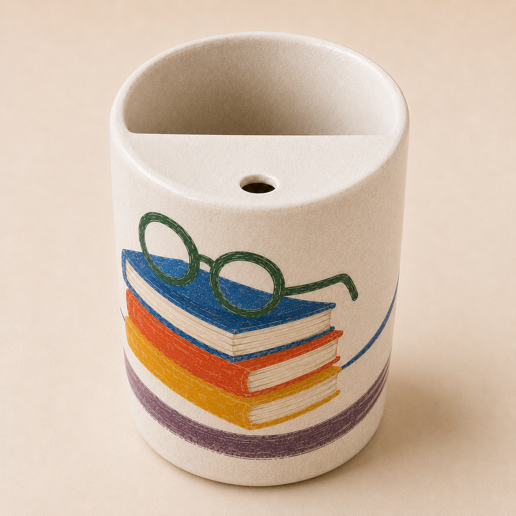 Quiet Reading Handmade Ceramic Travel Mug