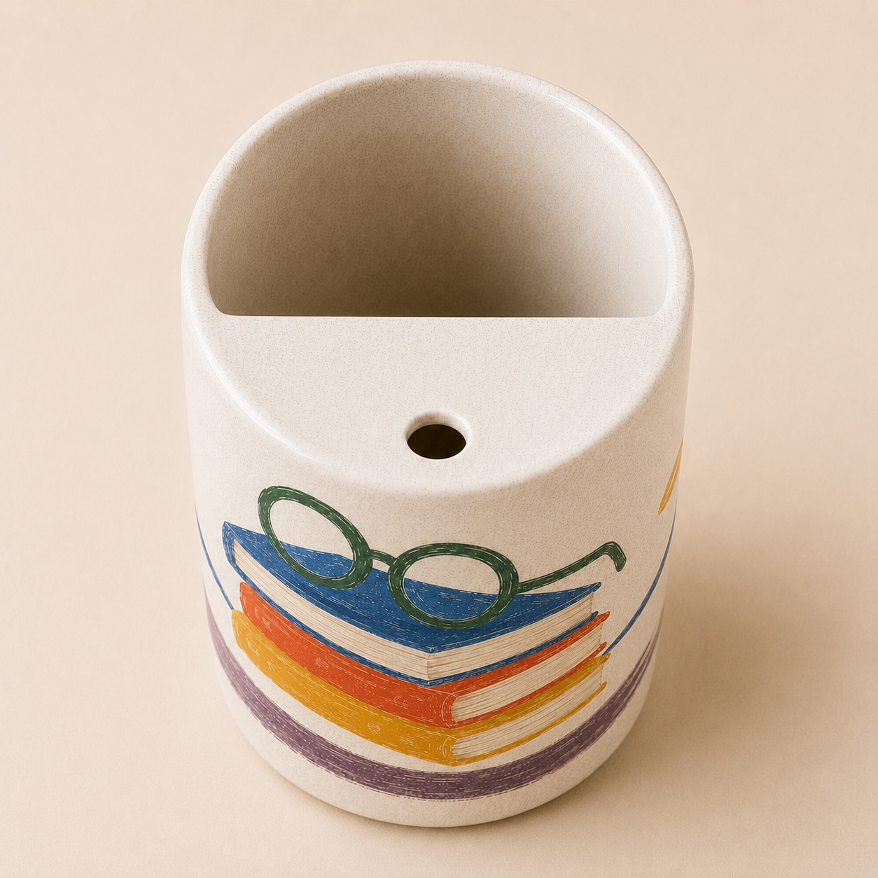 Quiet Reading Handmade Ceramic Travel Mug