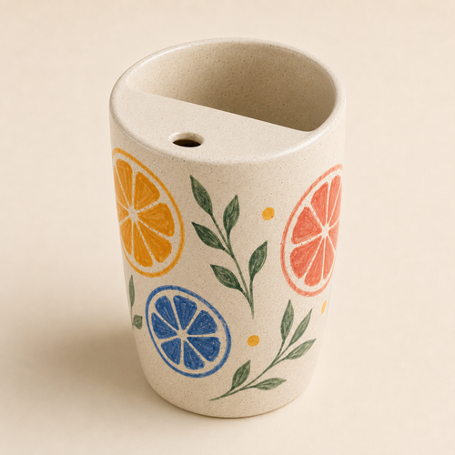 Citrus Orbit Handmade Ceramic Travel Mug