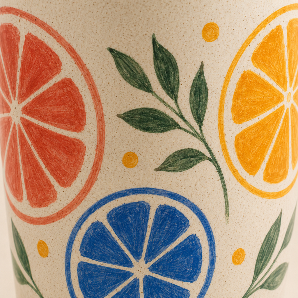 Citrus Orbit Handmade Ceramic Travel Mug