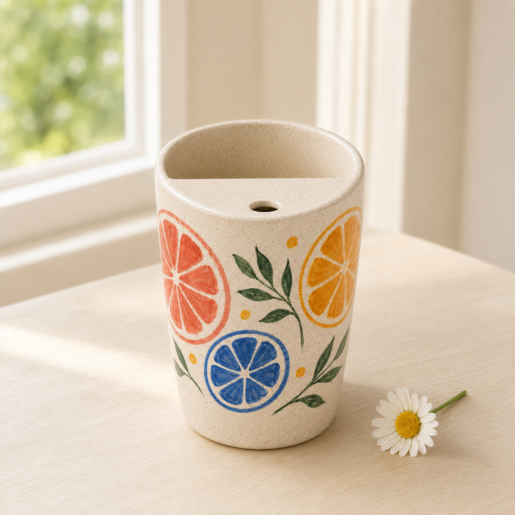 Citrus Orbit Handmade Ceramic Travel Mug