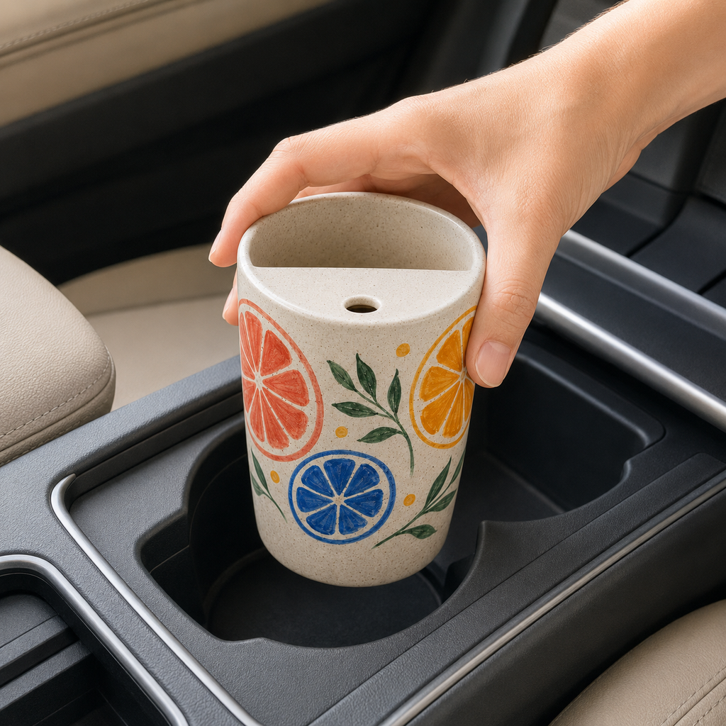 Citrus Orbit Handmade Ceramic Travel Mug