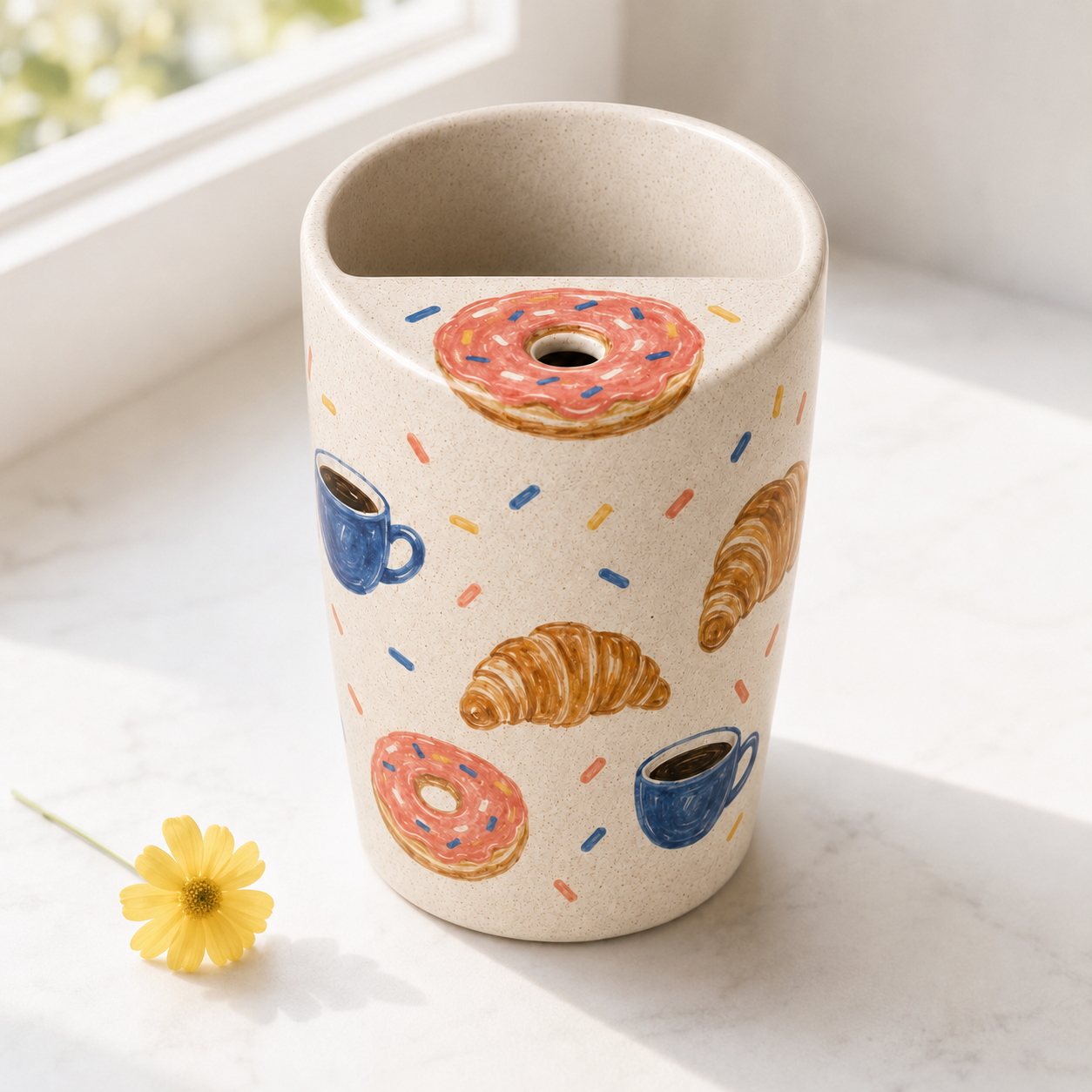 Donut Break Ceramic Travel Mug