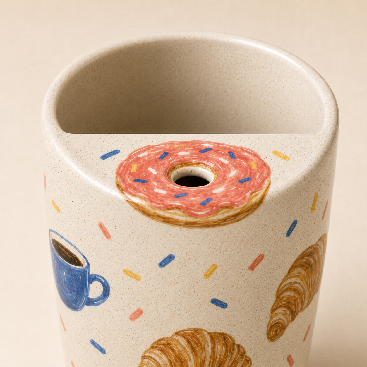 Donut Break Ceramic Travel Mug