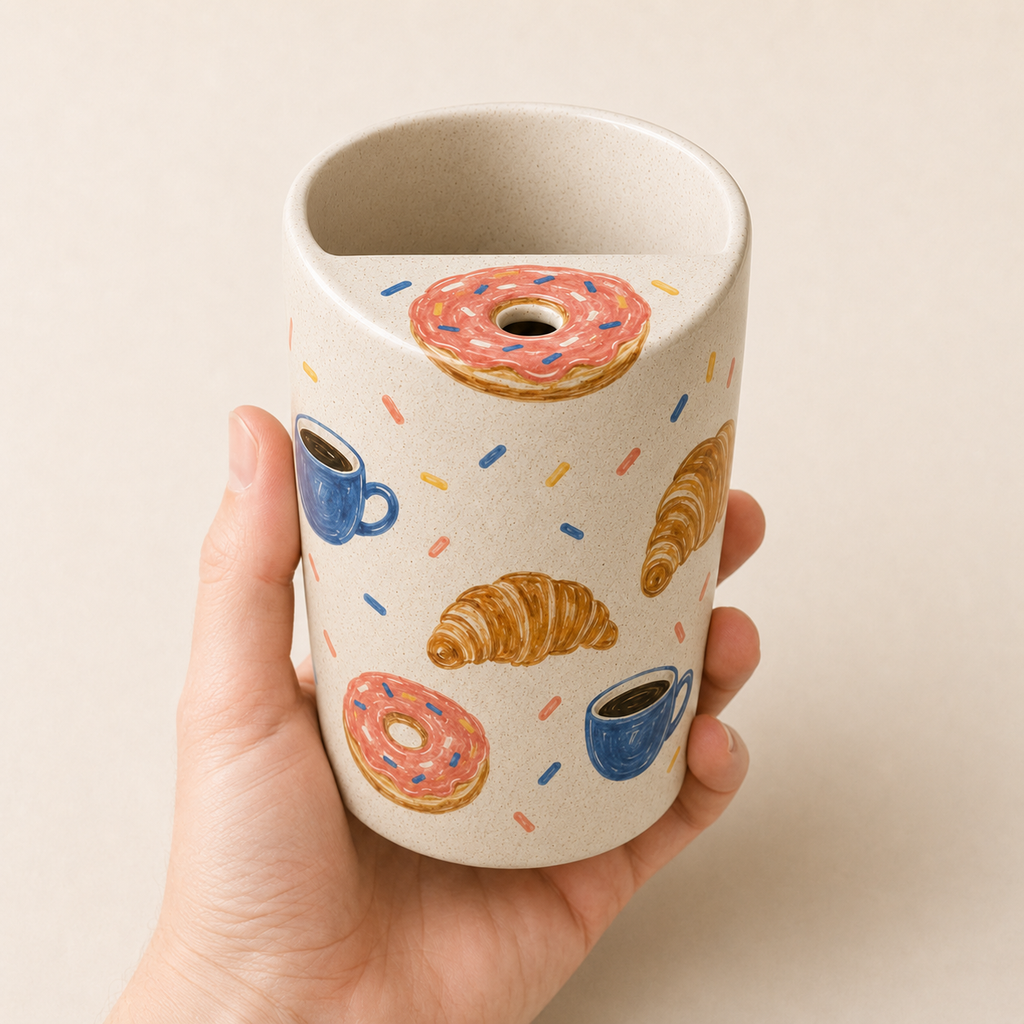 Donut Break Ceramic Travel Mug