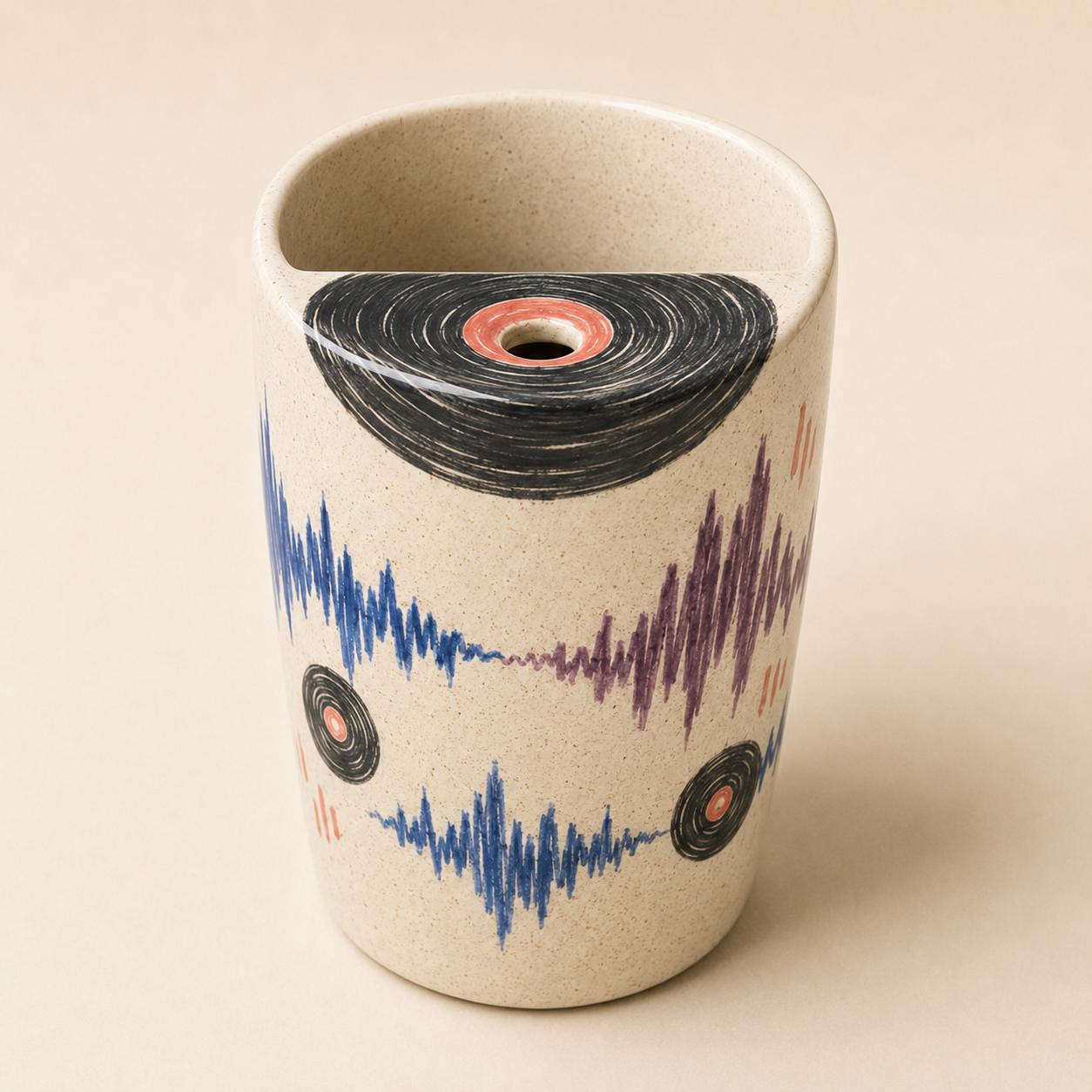 Vinyl Morning Ceramic Travel Mug