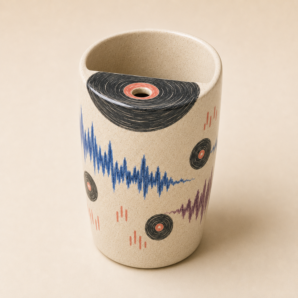 Vinyl Morning Ceramic Travel Mug
