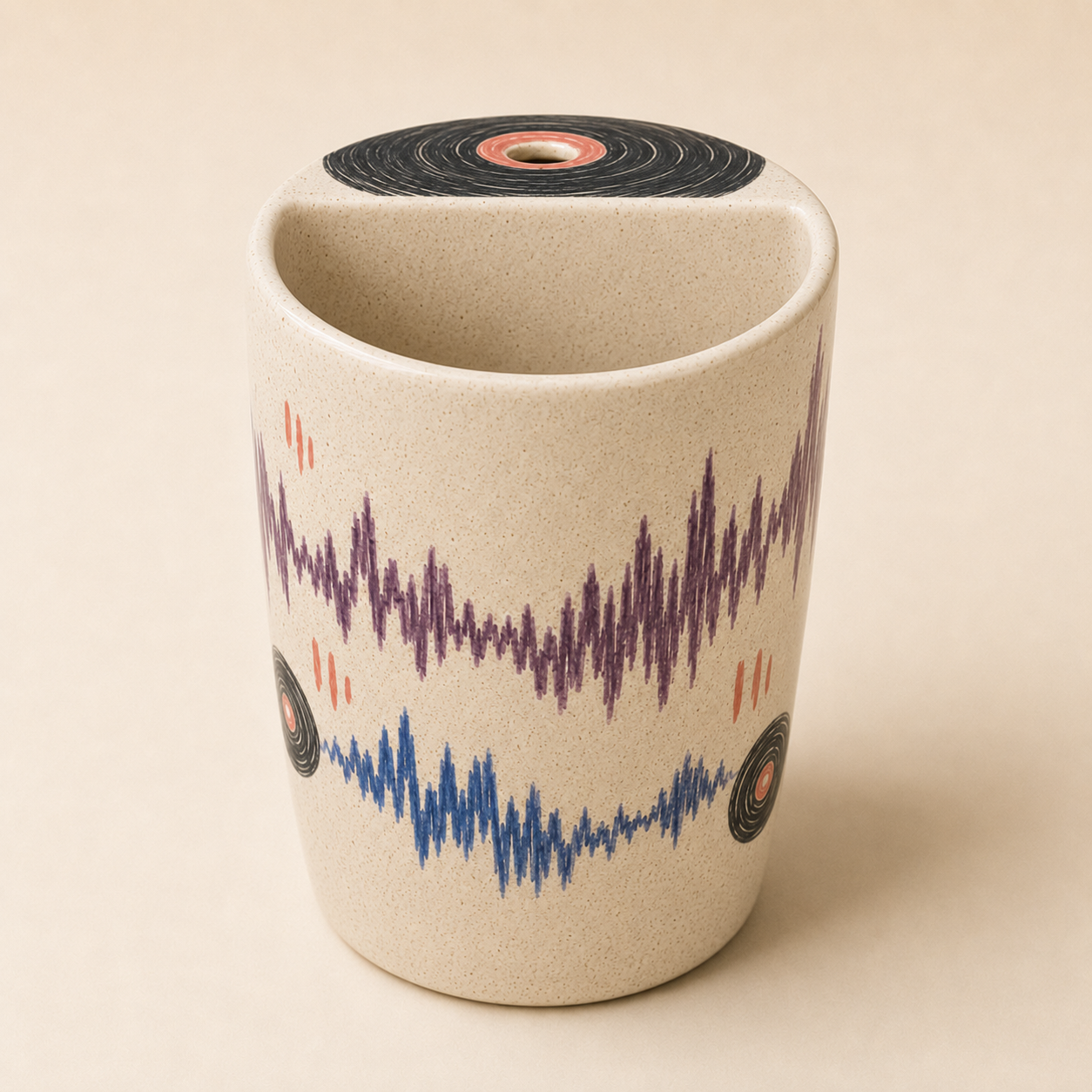 Vinyl Morning Ceramic Travel Mug