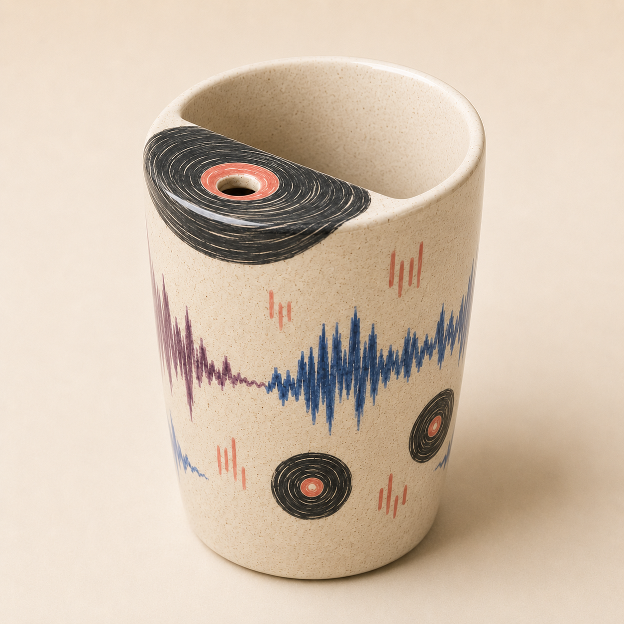 Vinyl Morning Ceramic Travel Mug