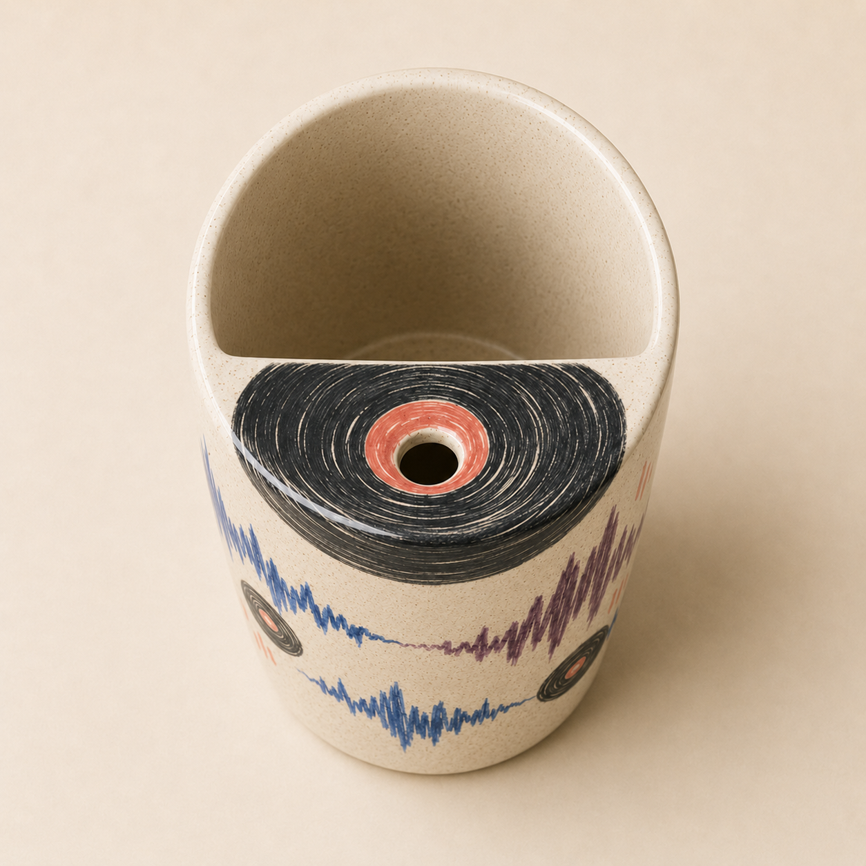 Vinyl Morning Ceramic Travel Mug
