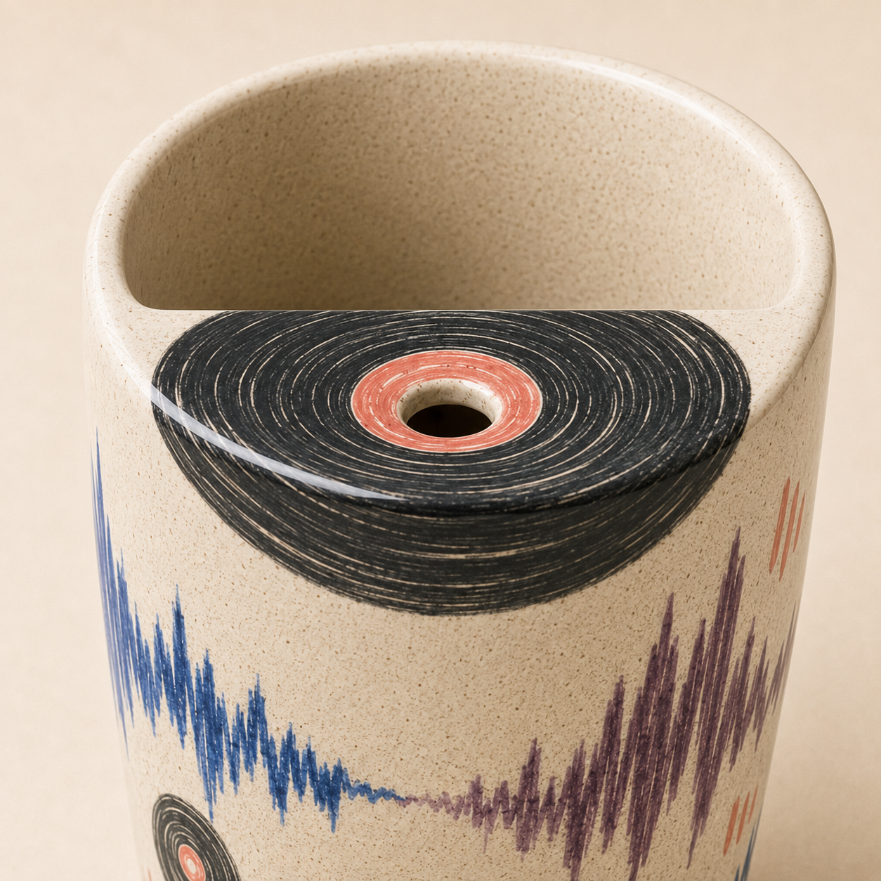 Vinyl Morning Ceramic Travel Mug