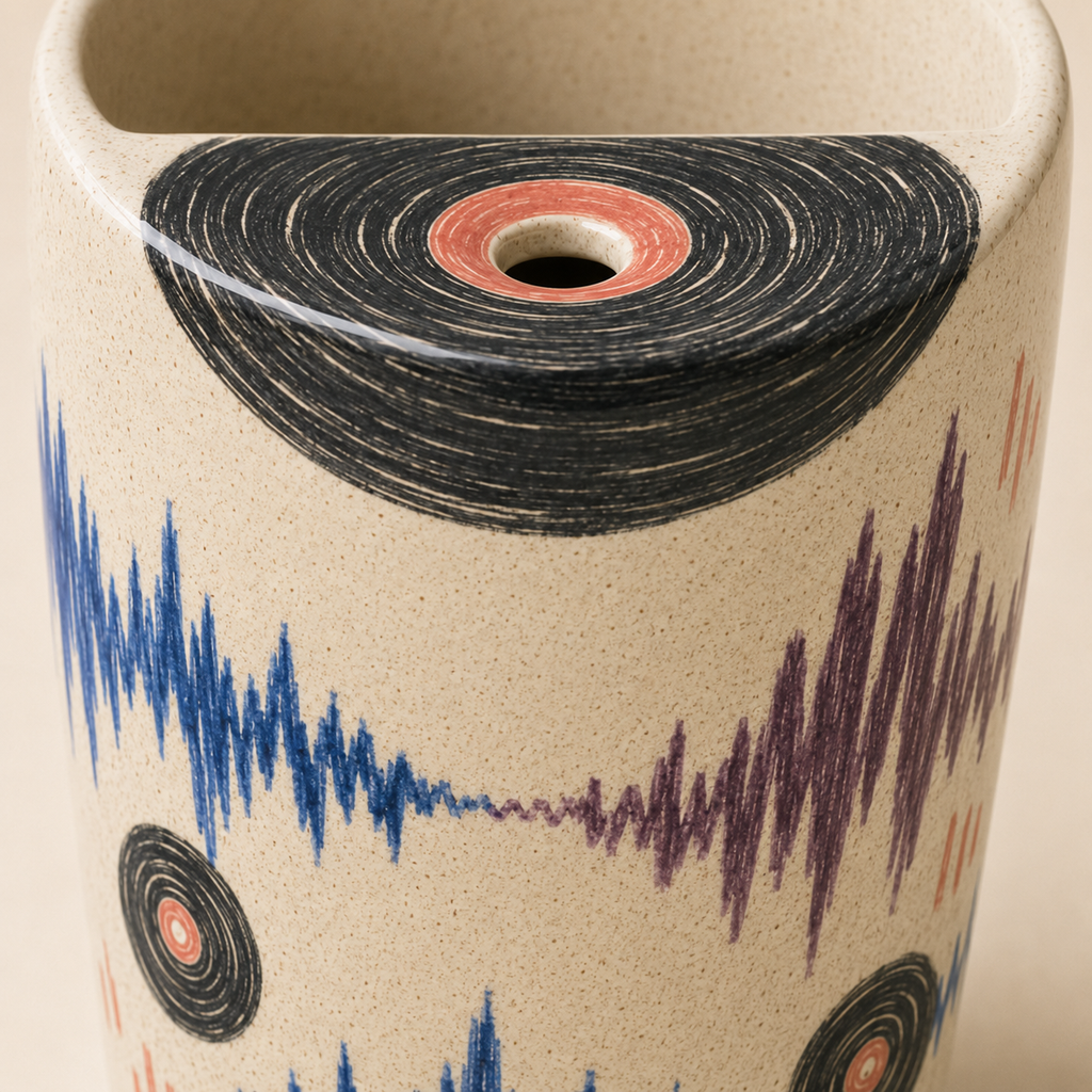 Vinyl Morning Ceramic Travel Mug