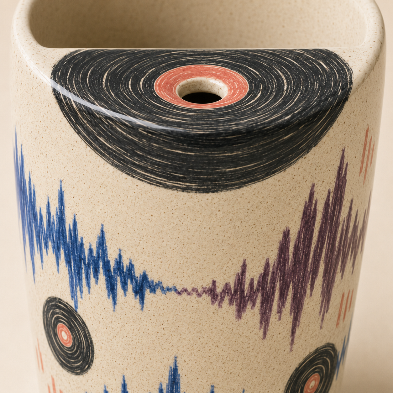 Vinyl Morning Ceramic Travel Mug